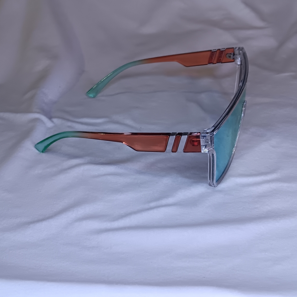 Trendy Clear and Orange Sunglasses